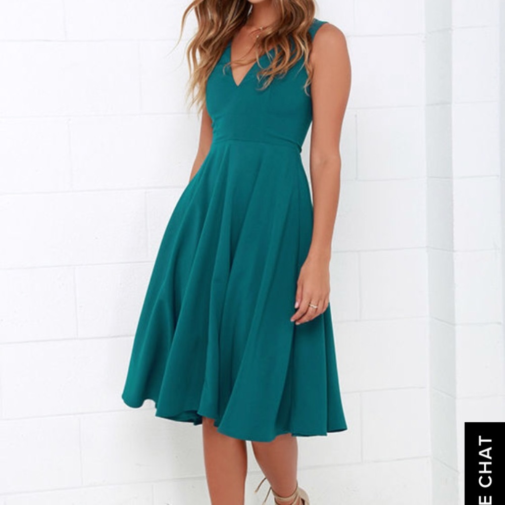 Lulus teal midi dress